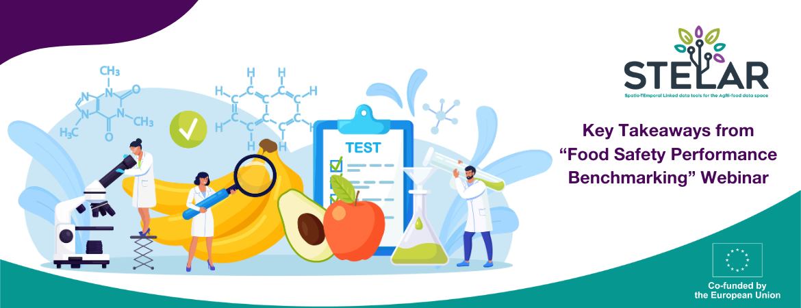 Illustration depicting food safety, presenting STELAR webinar on food safety benchmarking