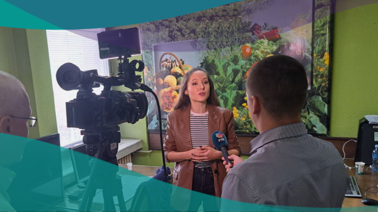 Julia Mitrović from Foodscale Hub and STELAR consortium member talking about STELAR on Radio Televizija Vojvodine, a TV station from Serbia, in November 2023