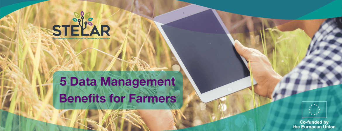 Main visual with headline of the blog showing a woman on farm, illustrating agricultural data management