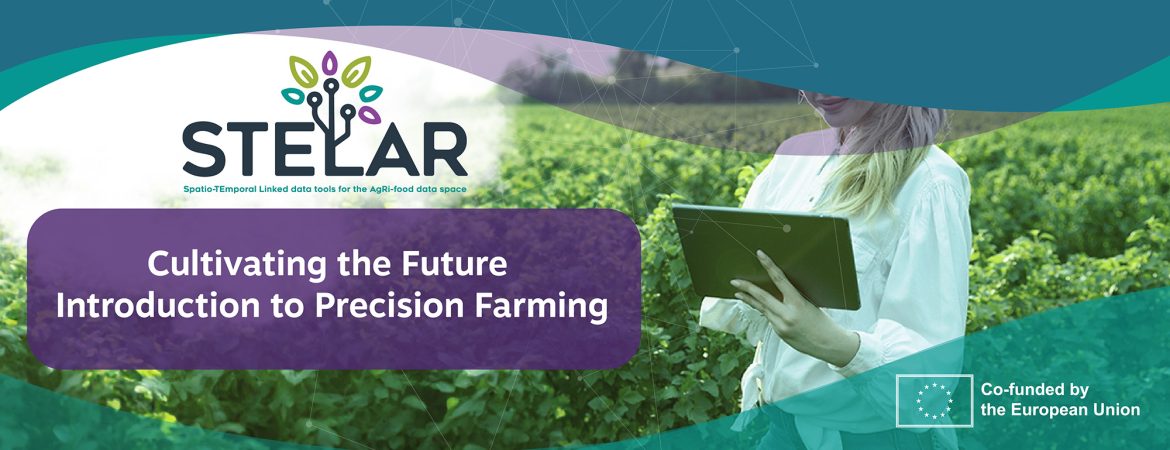 Main visual with headline of the blog showing a woman on farm, illustrating precision farming